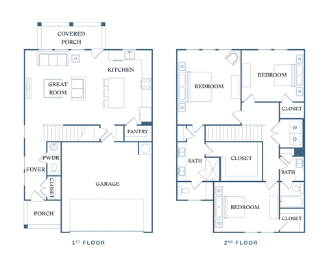 Floor plan for 3 beds, 2.5 baths, 1697 sqft